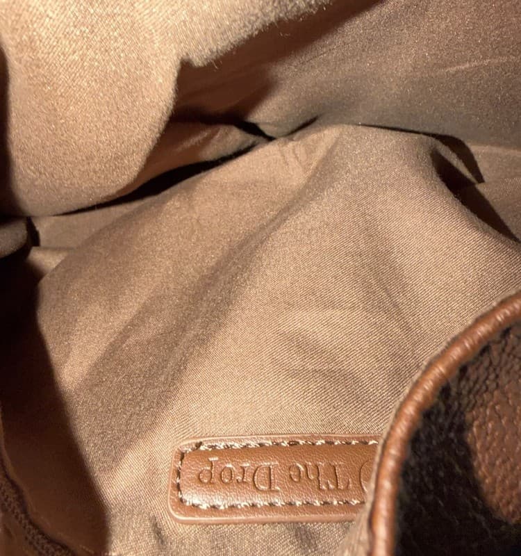 The Drop Avalon Small Tote Bag in Chocolate Brown Pebble Grain Leather - Thumbnail 4