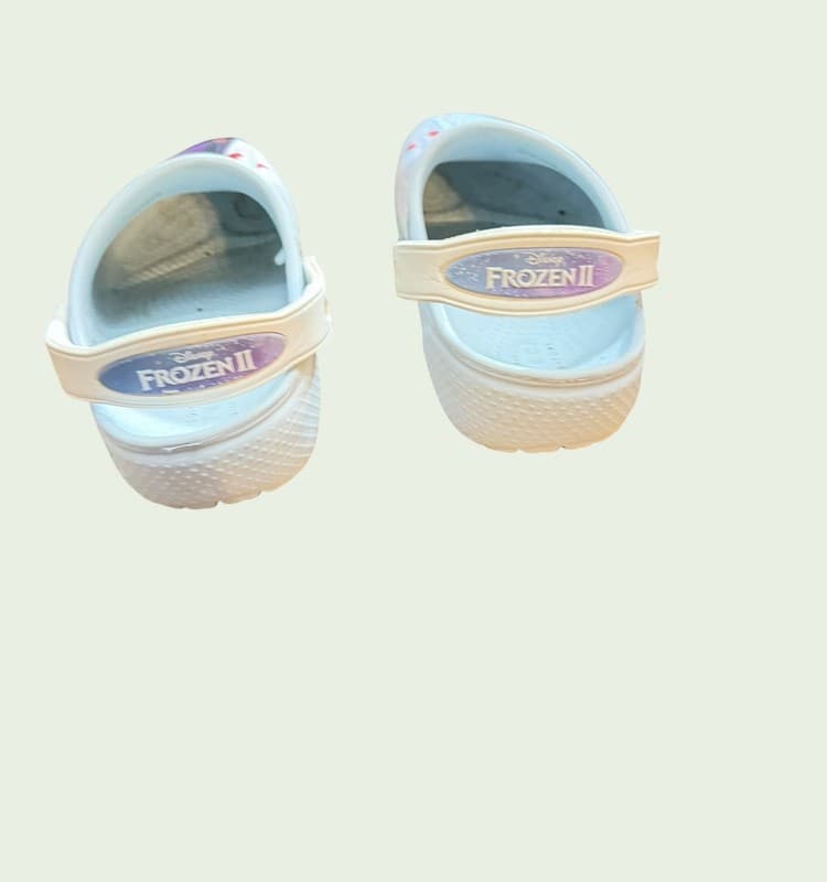 Crocs Fun Lab Disney Frozen 2 Kids Mineral Blue Anna Elsa Clogs Clog Size J1 - Thumbnail 4