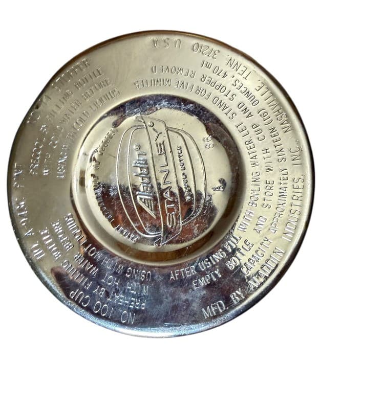 Vintage Stanley A-943C Green Steel Thermos 1 Pint Aladdin Nashville Tested - Thumbnail 7