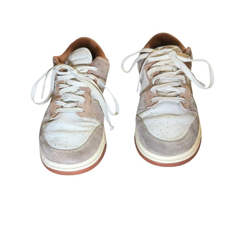 Nike Dunk Low Womens 9 Sail Tan Suede Gum Sole Sneakers DD1390-100 - Image 1