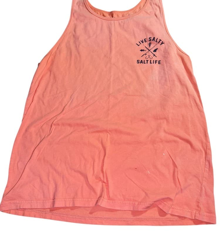 Salt Life “Live Salty” Tank Top | Coral | Unisex Large - Thumbnail 3