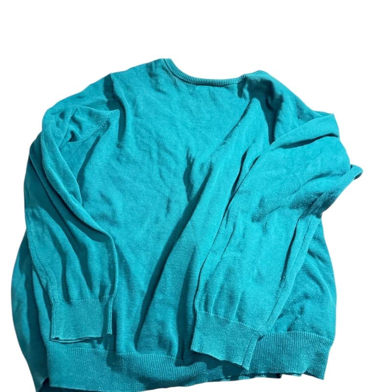Women’s Ellos Turquoise Cotton Cardigan Size 1X (22-24) - Thumbnail 4