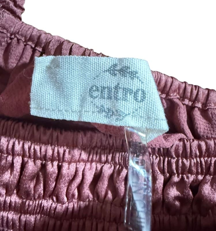Entro Small Dusty Rose Smocked Puff Sleeve Top - Thumbnail 3