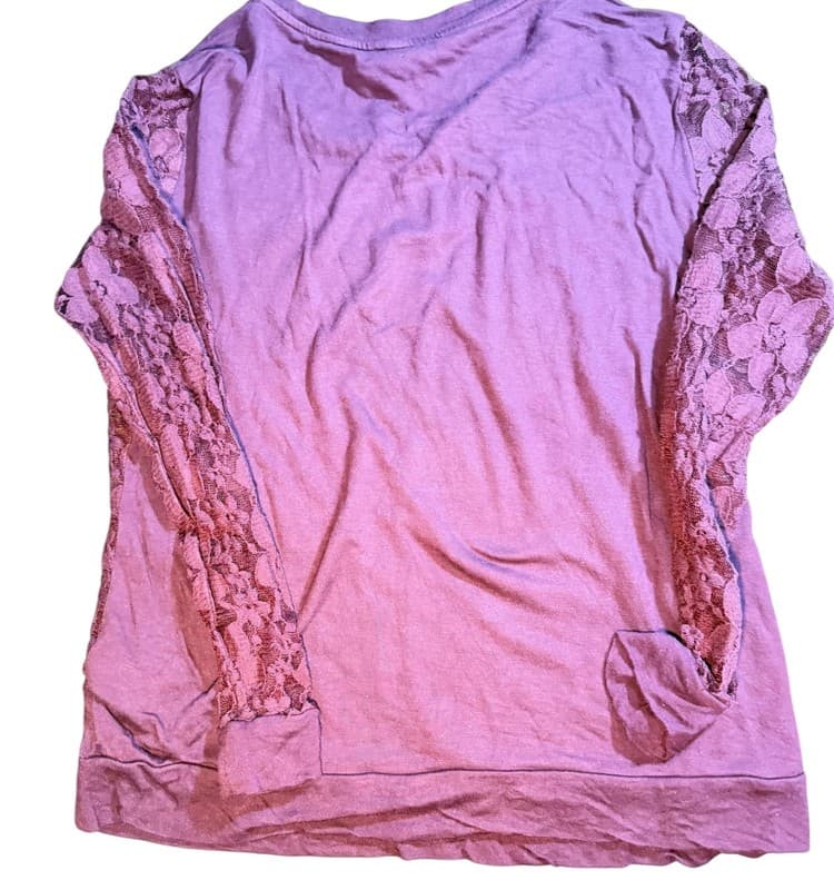 Adrianna Papell Women’s Purple Lace Overlay Top - Size M - Thumbnail 2