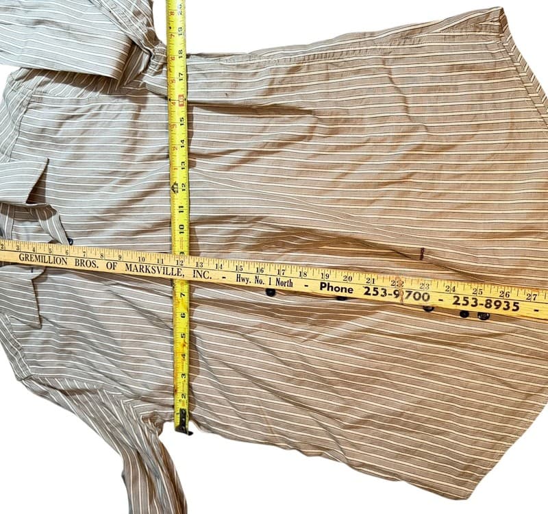 Gap Striped Button-Down Shirt - Men’s Small - Tan & White Vertical Stripes - Thumbnail 4