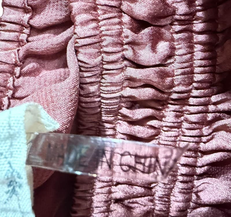 Entro Small Dusty Rose Smocked Puff Sleeve Top - Thumbnail 4