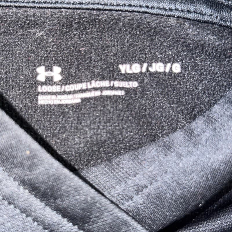 Under Armour Youth Large Black Pullover Hoodie Loose Fit Kangaroo Pocket - Thumbnail 3