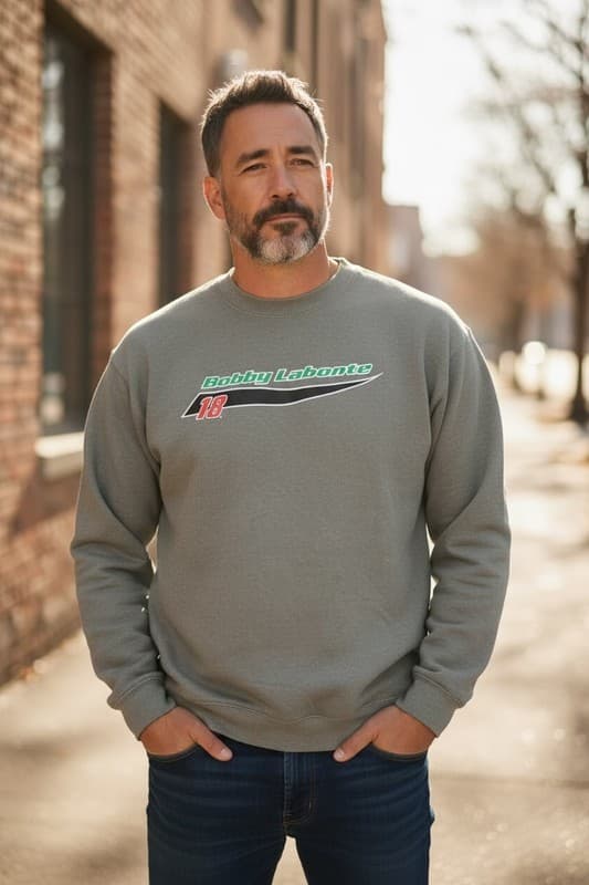 Vintage Bobby Labonte #18 Interstate Batteries Racing NASCAR Pullover Sweatshirt - Thumbnail 2