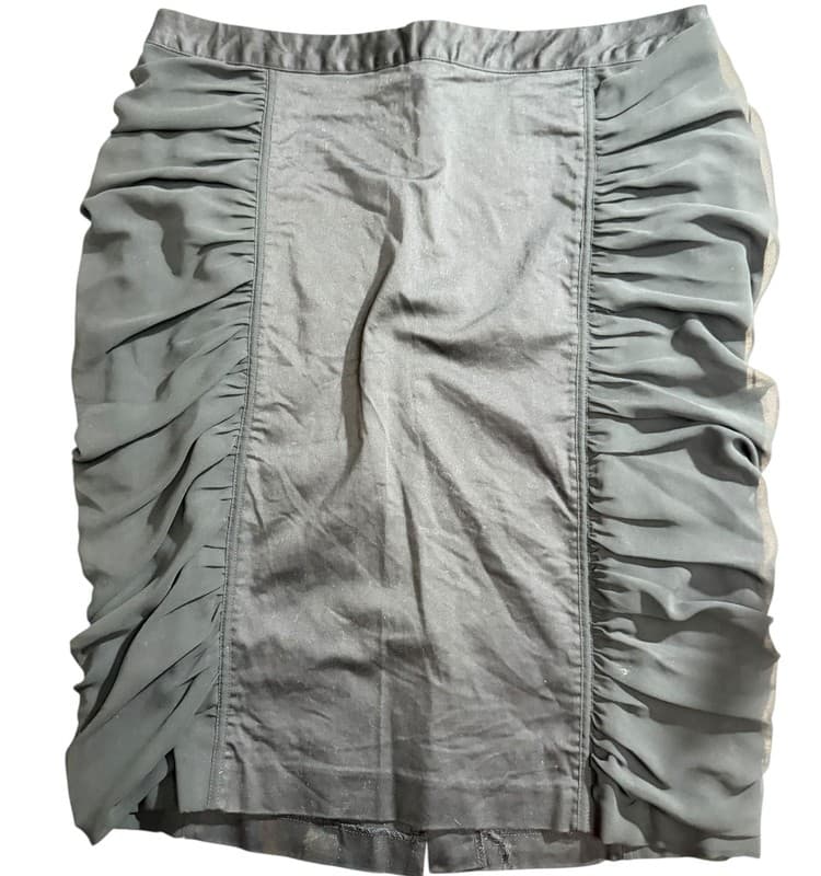 Nicole by Nicole Miller Ruched Pencil Skirt Womens Size 0 Black Back Zip - Image 1