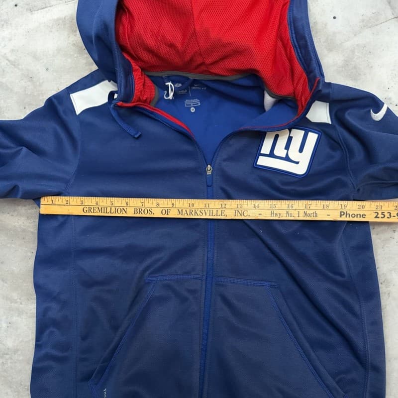 New York Giants Nike Therma Fit On Field Full Zip Hoodie Jacket - Thumbnail 4