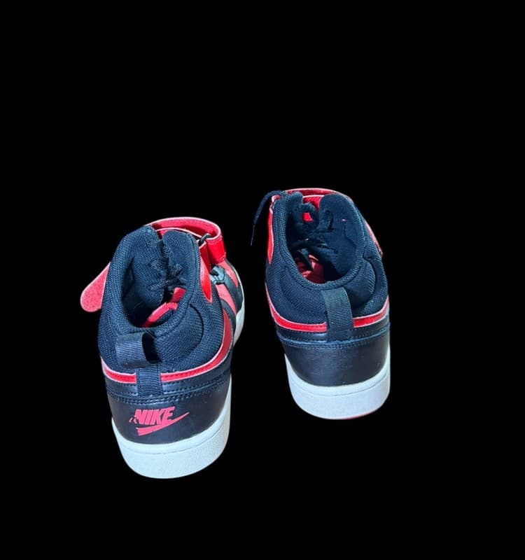 Nike Court Borough Mid 2 GS CD7782-602 Red Black US 6Y Youth - Thumbnail 4
