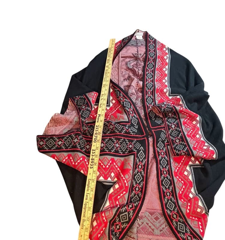 Flying Tomato Boho Southwestern Aztec Knit Kimono Cardigan S/M Style SW2320 - Thumbnail 5
