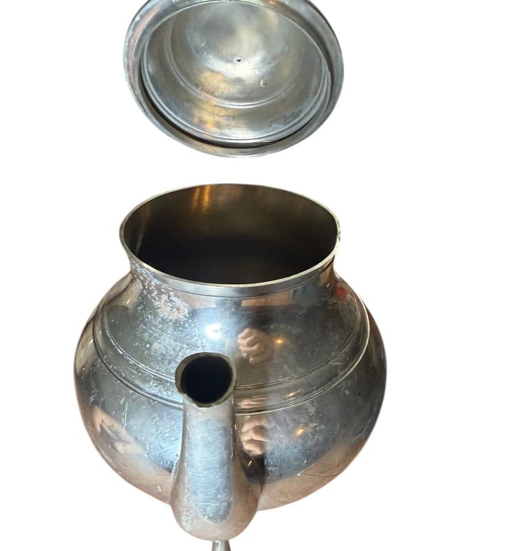 Wilton Armetale Pewter Coffee Tea Pot Wooden Handle Footed Vintage USA - Thumbnail 5