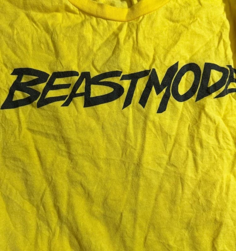 Beastmode Yellow Graphic Gym T Shirt Mens XL Fitness Workout Tee - Thumbnail 4