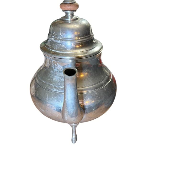 Wilton Armetale Pewter Coffee Tea Pot Wooden Handle Footed Vintage USA - Thumbnail 3