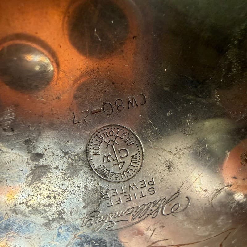 Wilton Armetale Pewter Coffee Tea Pot Wooden Handle Footed Vintage USA - Thumbnail 7