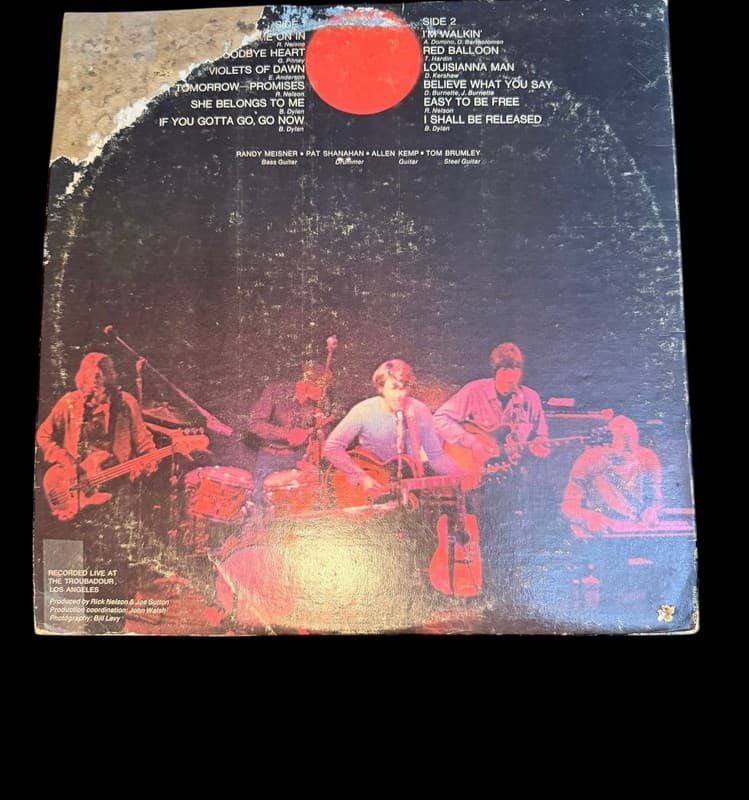 Rick Nelson - Rick Nelson In Concert Vinyl LP (1970) Decca DL 75162 - Thumbnail 2