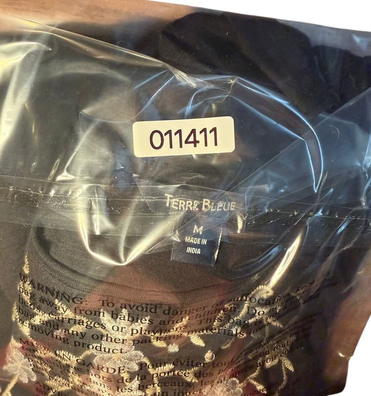 Terre Bleue Women’s Black Embroidered Tunic Top Size M Asymmetrical Hem - Thumbnail 9