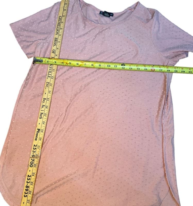 Adrianna Papell Women’s Blush Swiss Dot Short Sleeve Blouse Size M - Thumbnail 5