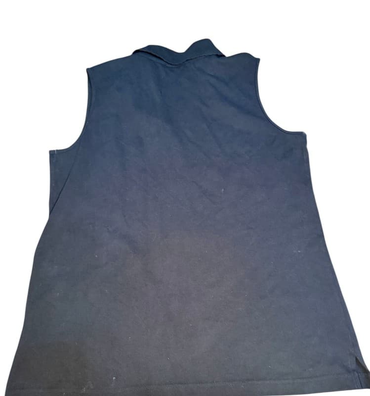 Westbound Women’s Sleeveless Polo Top Size L Black Cotton Stretch Knit - Thumbnail 2
