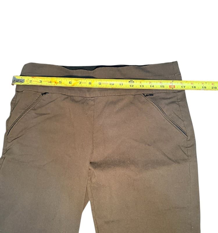 Gibson + Latimer Women’s Brown Pull-On Pants Size M USA Made Straight Leg - Thumbnail 4