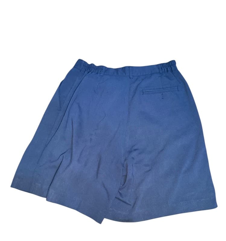 Brindar Navy Blue Women’s Pleated Shorts Made in USA Elastic Waist Size Approx - Thumbnail 2
