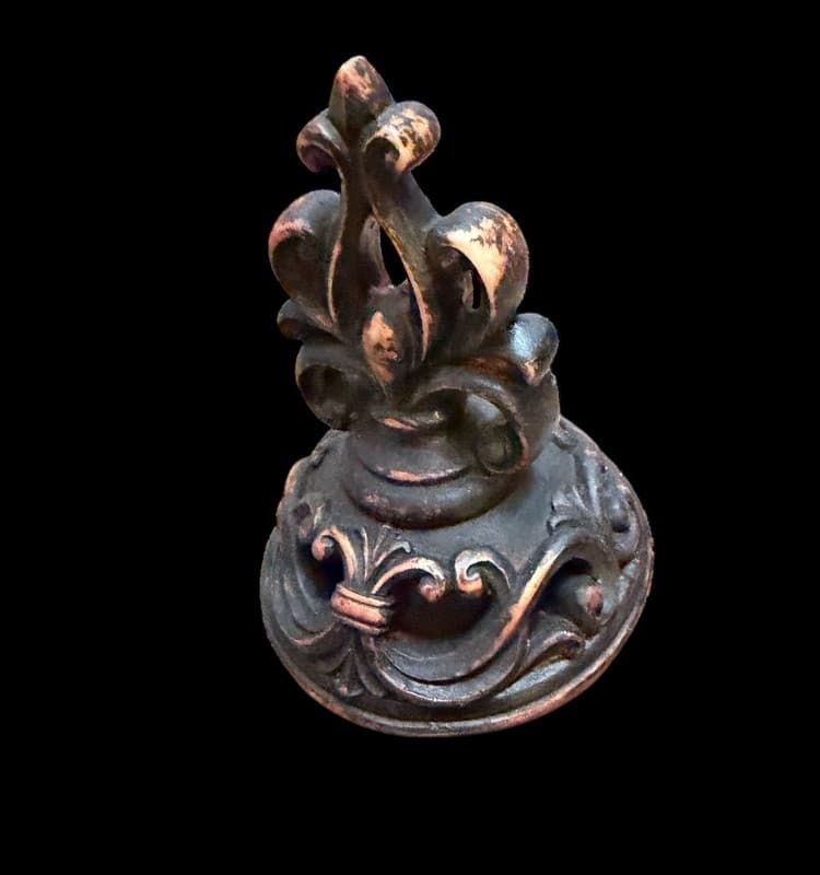 Vintage Cast Iron Wall Sconce with Mirror and Candle Holder - Thumbnail 2