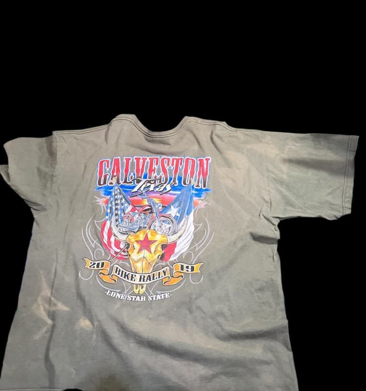 Galveston Texas Bike Rally 2019 T-Shirt Bayside USA Made 3XL Distressed - Thumbnail 2