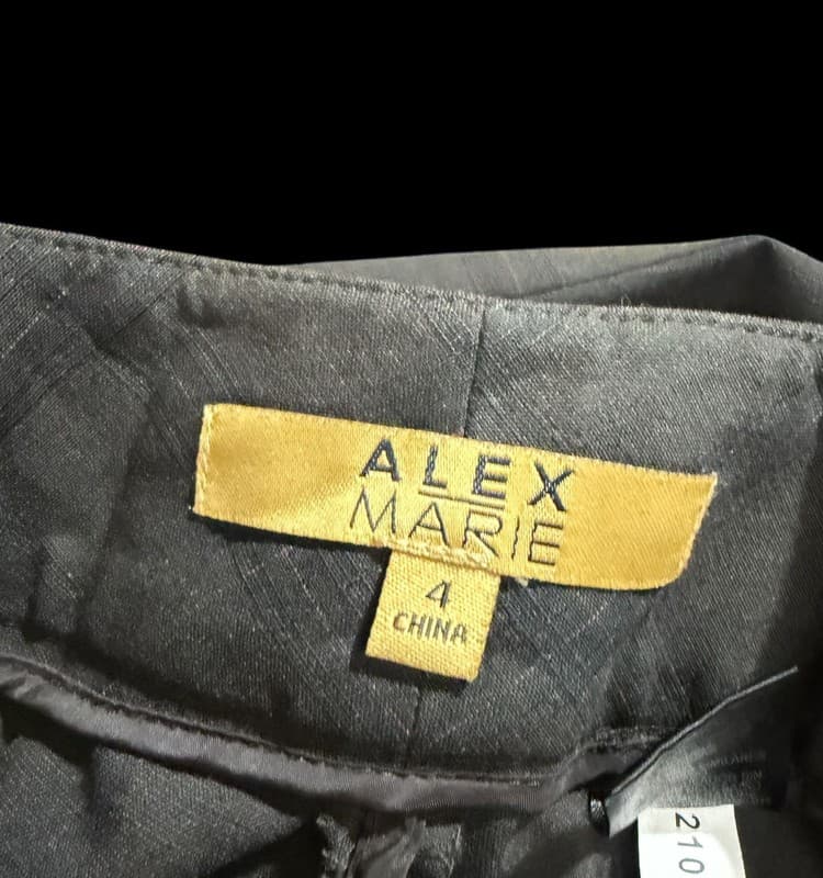 Alex Marie Women’s Charcoal Plaid Dress Pants Size 4 Lined Career Slacks - Thumbnail 4
