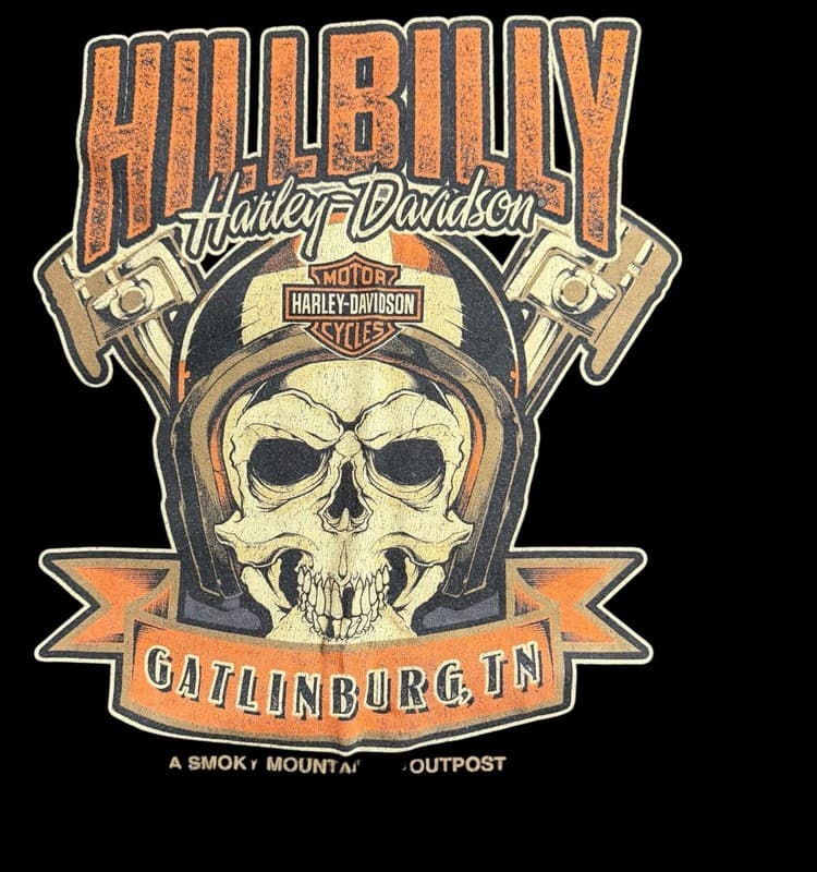 Harley-Davidson Hillbilly Gatlinburg TN Skull Long Sleeve Shirt Adult XXL - Thumbnail 6