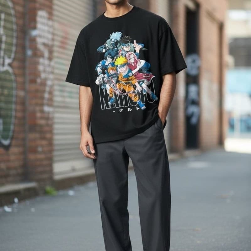 Vintage 2002 Naruto Shonen Jump T-Shirt Entire Cast Black - Thumbnail 3