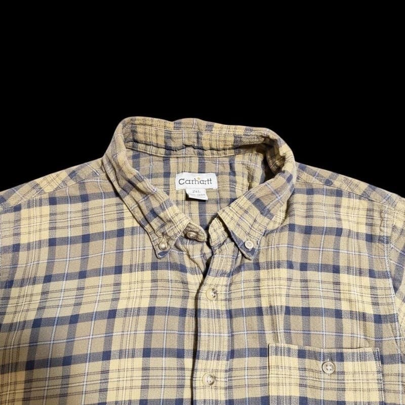 Carhartt Relaxed Fit Plaid Button Down Shirt Mens 2XLarge - Thumbnail 4