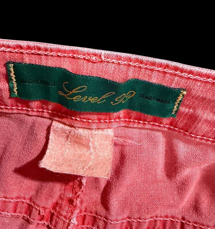 Level 99 Coral Pink Denim Pencil Skirt Women’s Long Jean Skirt Front Slit - Thumbnail 4