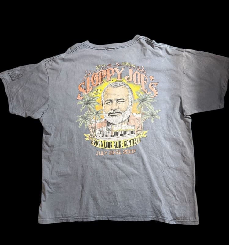 Vintage Sloppy Joe’s Papa Look Alike Contest T-Shirt XXL Key West July 2007 - Thumbnail 2