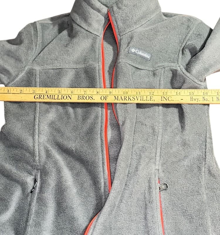 Columbia Women’s Fleece Jacket Green Red Zip Size Large Outdoor - Thumbnail 5