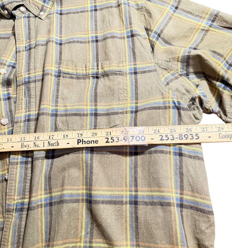 Duluth Trading Co Mens 3XL Plaid Short Sleeve Button Up Hemp Cotton Shirt - Thumbnail 4