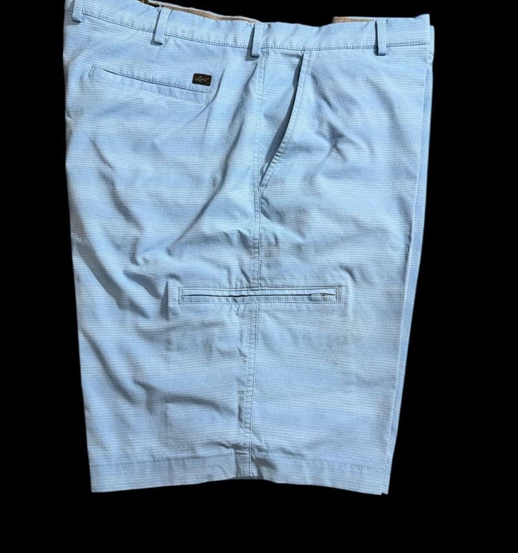 Greg Norman Men’s Golf Shorts W40 Blue Stretch Performance Shark Logo - Thumbnail 2