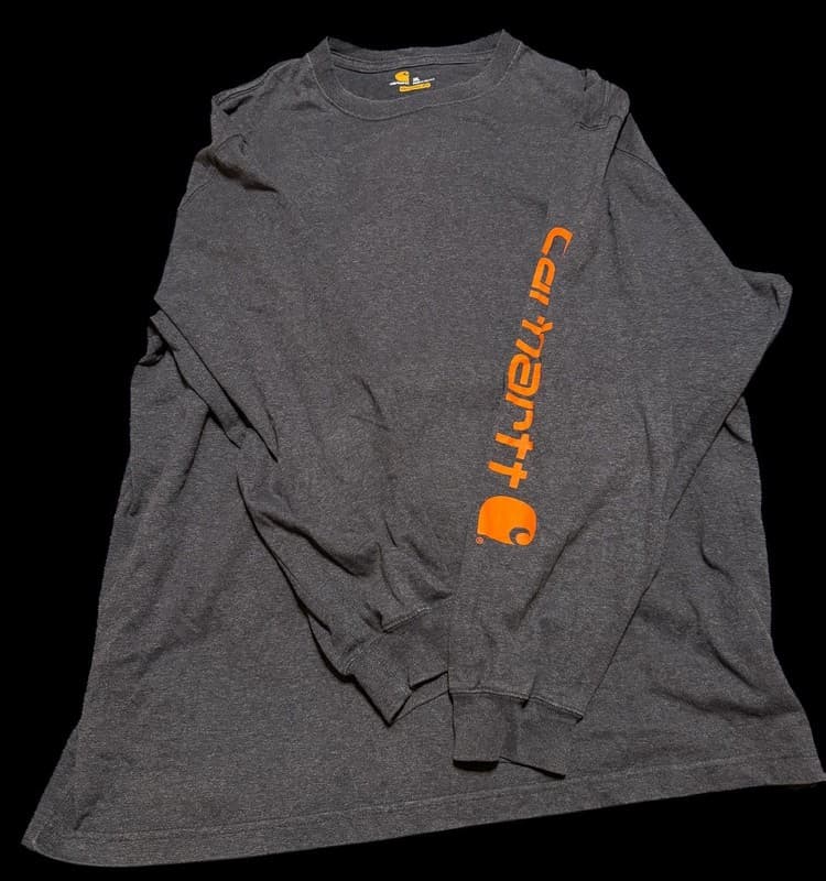 Carhartt Loose Fit Heavyweight Long-Sleeve Logo Sleeve Graphic T-Shirt - Image 1