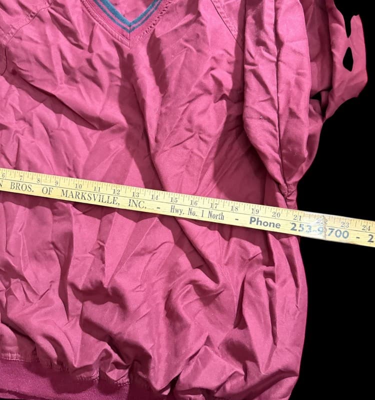 PGA Tour Men’s V-Neck Golf Windbreaker Pullover Medium Burgundy - Thumbnail 5