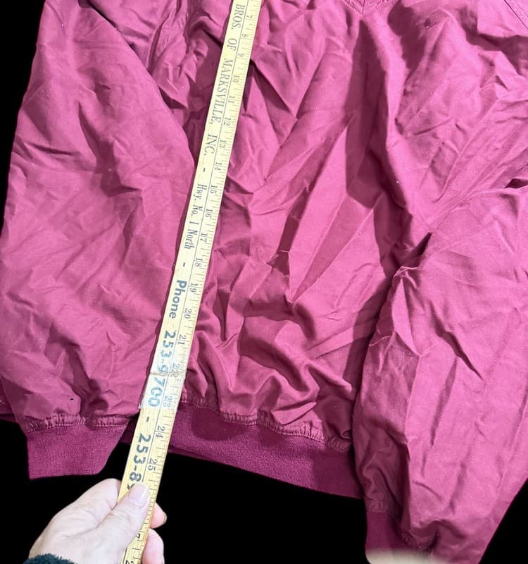 PGA Tour Men’s V-Neck Golf Windbreaker Pullover Medium Burgundy - Thumbnail 4