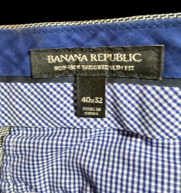 Banana Republic Men’s Dress Pants 40x32 Light Gray Tailored Fit Slacks - Thumbnail 3