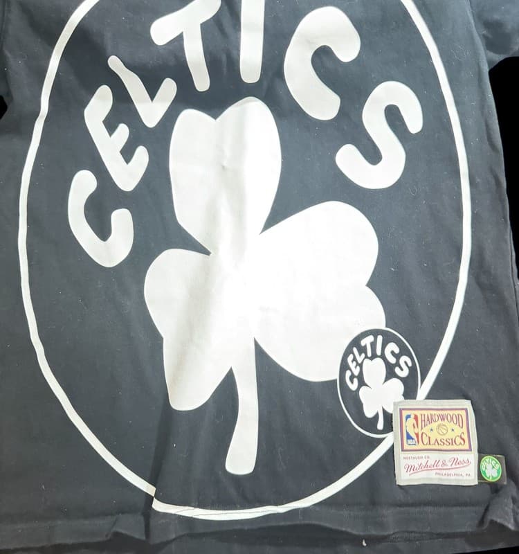 Mitchell & Ness Boston Celtics Big Face 3.0 SS Hardwood Classics Black Tee Shirt - Thumbnail 6