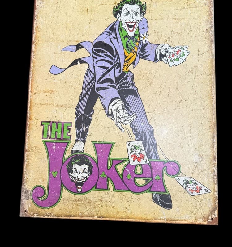 DC Comics The Joker Metal Tin Sign 12.5 x 16 Made in USA - Image 1
