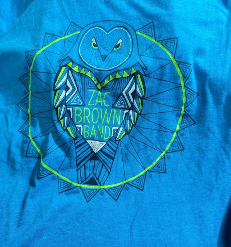 Zac Brown Band Welcome Home 2017 Tour Owl Graphic Concert T-Shirt Medium - Thumbnail 5