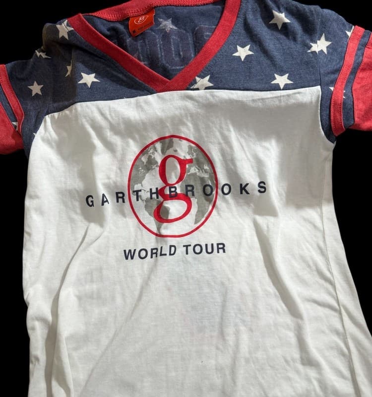 Garth Brooks World Tour #7 Jersey Style Concert T-Shirt Patriotic - Thumbnail 5