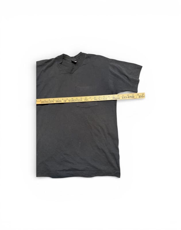 Vintage Black Short Sleeve Pocket T-Shirt Men's - Thumbnail 6