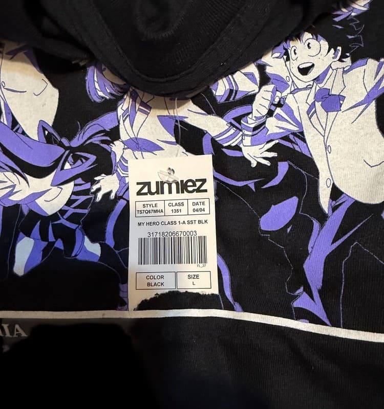 My Hero Academia Class 1-A Black T-Shirt - Thumbnail 7