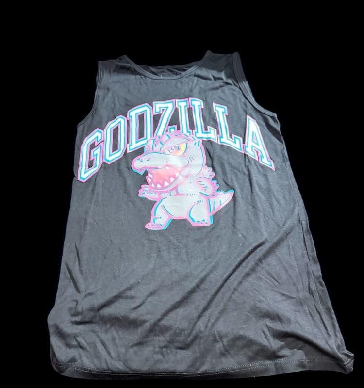 Chibi Godzilla Kawaii Graphic Design Tank Top - Image 1