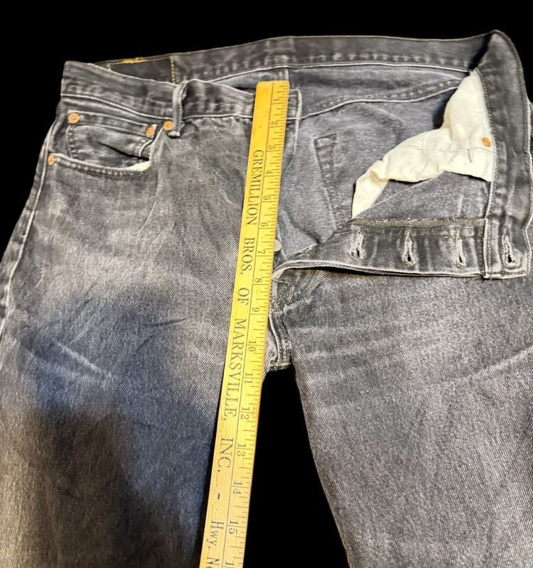 Levi’s 501 Original Black Jeans Men W36 L36 Button Fly Straight Leg - Thumbnail 5