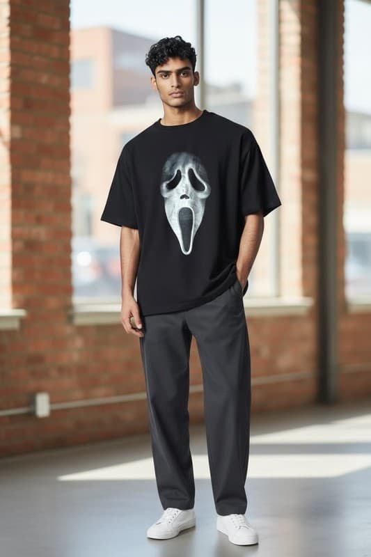 Ghost Face Scream Mask Horror Movie Graphic T-Shirt - Thumbnail 2